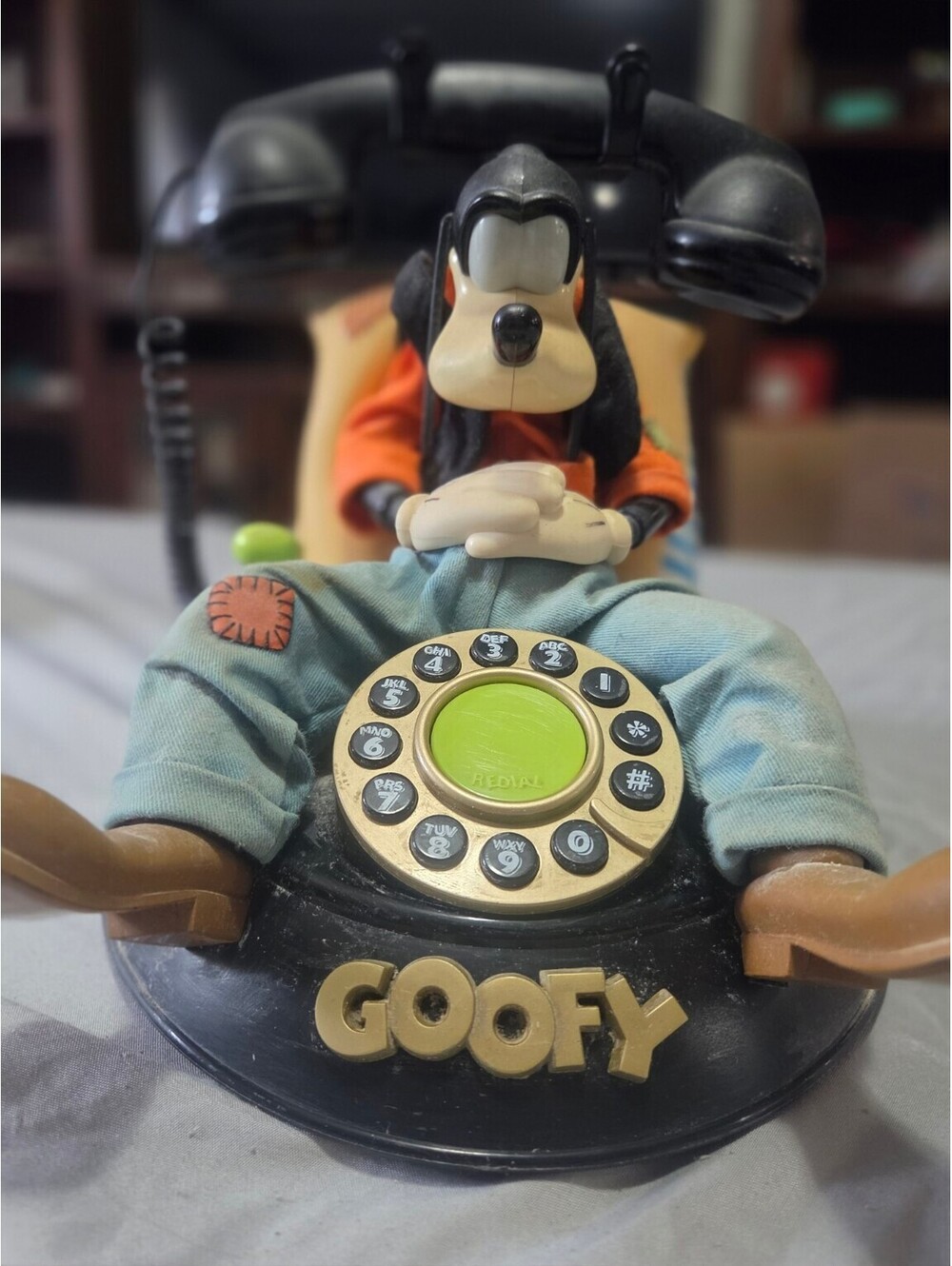 Vintage 1990s Disney Goofy Telemania Animated Talking Corded Telephone Phone